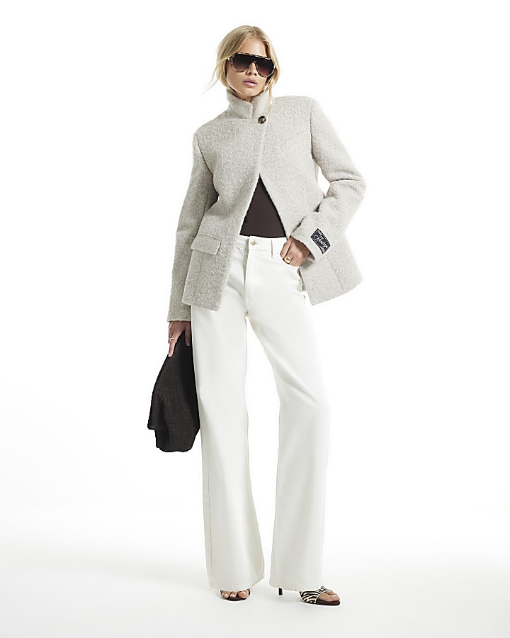 Grey High Break Blazer