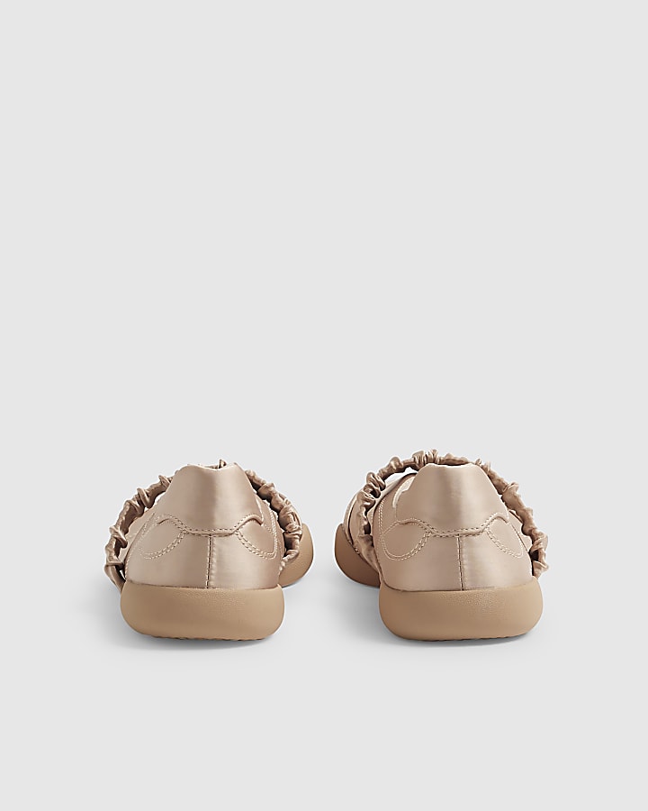 Pink Ruched Strap Sneakerina Pumps
