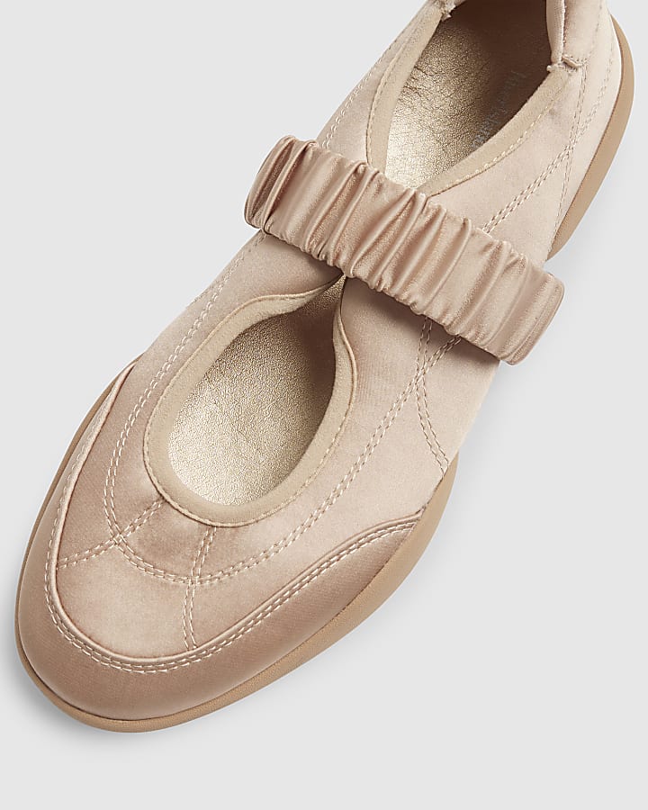 Pink Ruched Strap Sneakerina Pumps