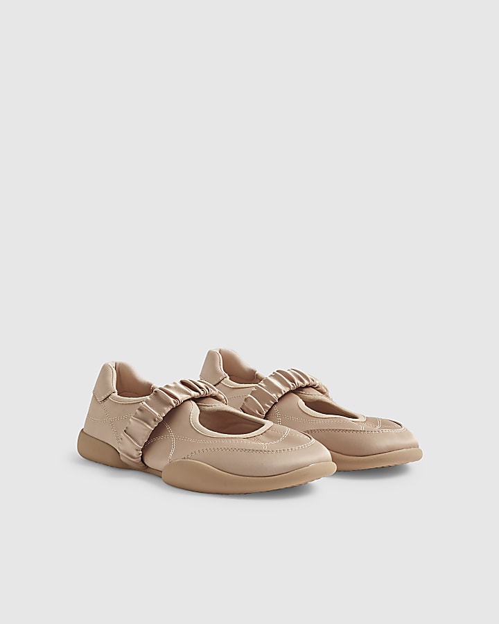 Pink Ruched Strap Sneakerina Pumps