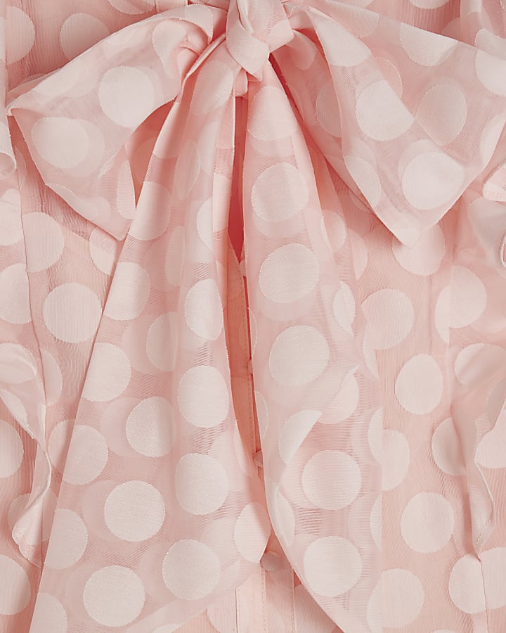 Pink Pussybow Polka Dot Blouse