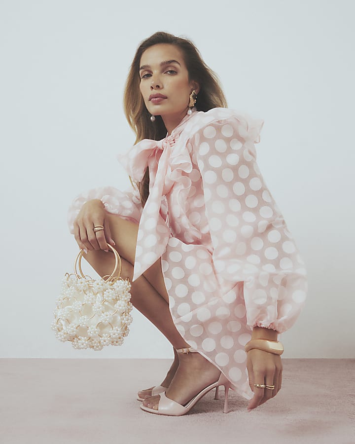 Pink Pussybow Polka Dot Blouse