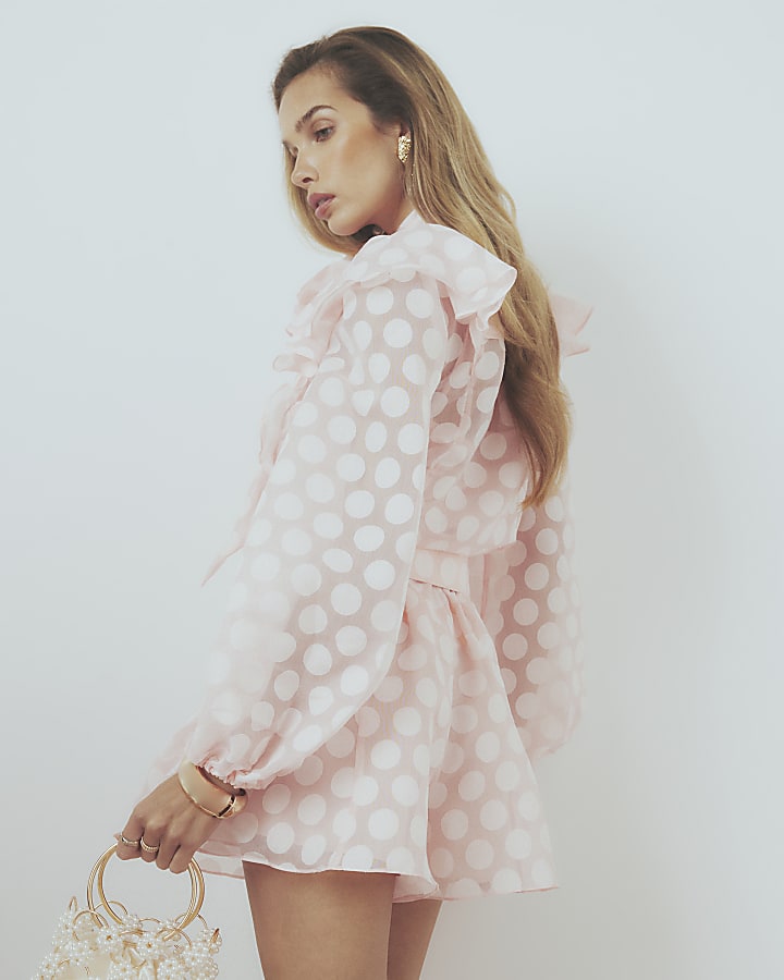 Pink Belted Polka Dot Shorts