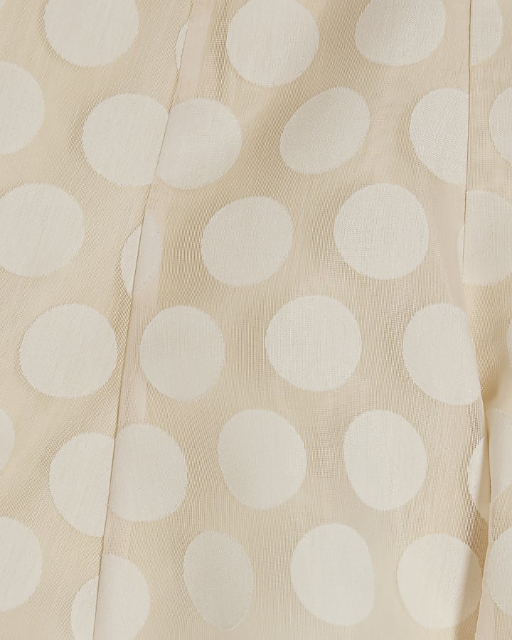 Cream Belted Polka Dot Shorts