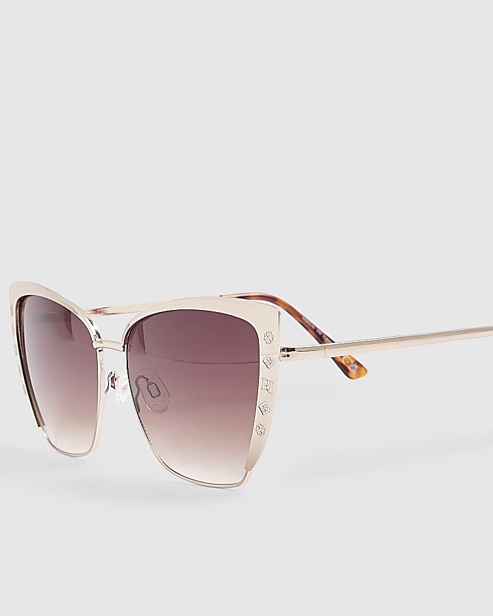 Gold Metal Monogram Sunglasses