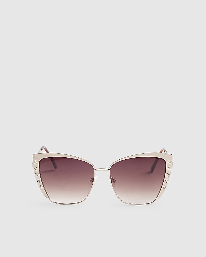 Gold Metal Monogram Sunglasses