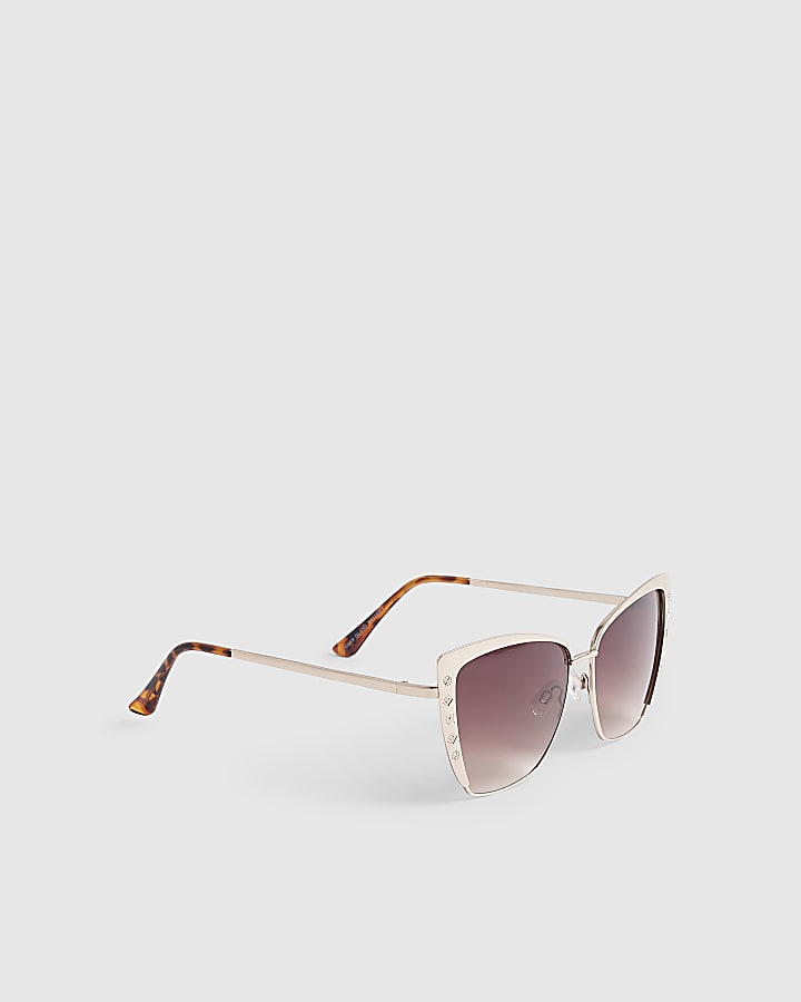 Gold Metal Monogram Sunglasses