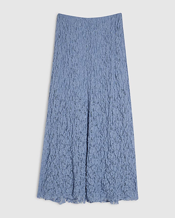 Blue Lace Maxi Skirt