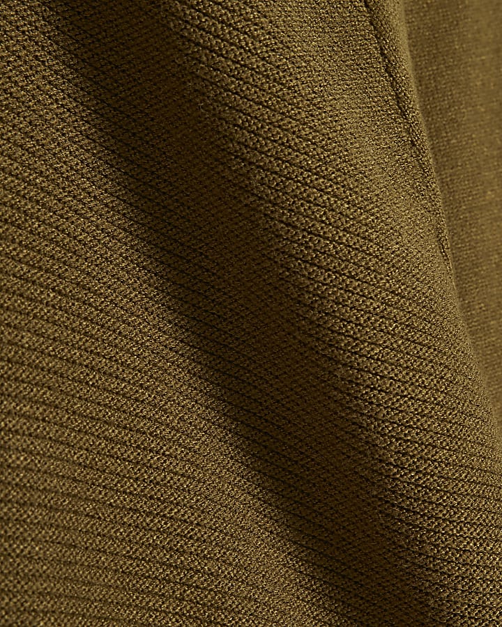 Green Cotton V Neck Jumper