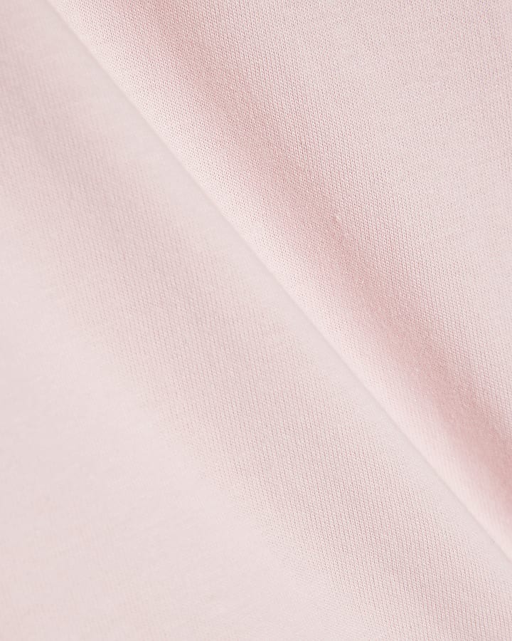 Pink Cotton Whipstitch Trim T-Shirt