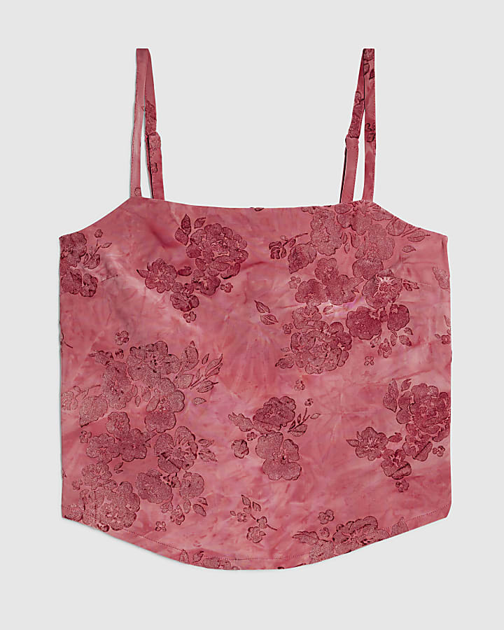 Pink Devore Cami Top