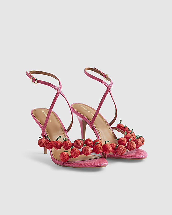 Pink Tomatoes Barely There Heeled Sandals