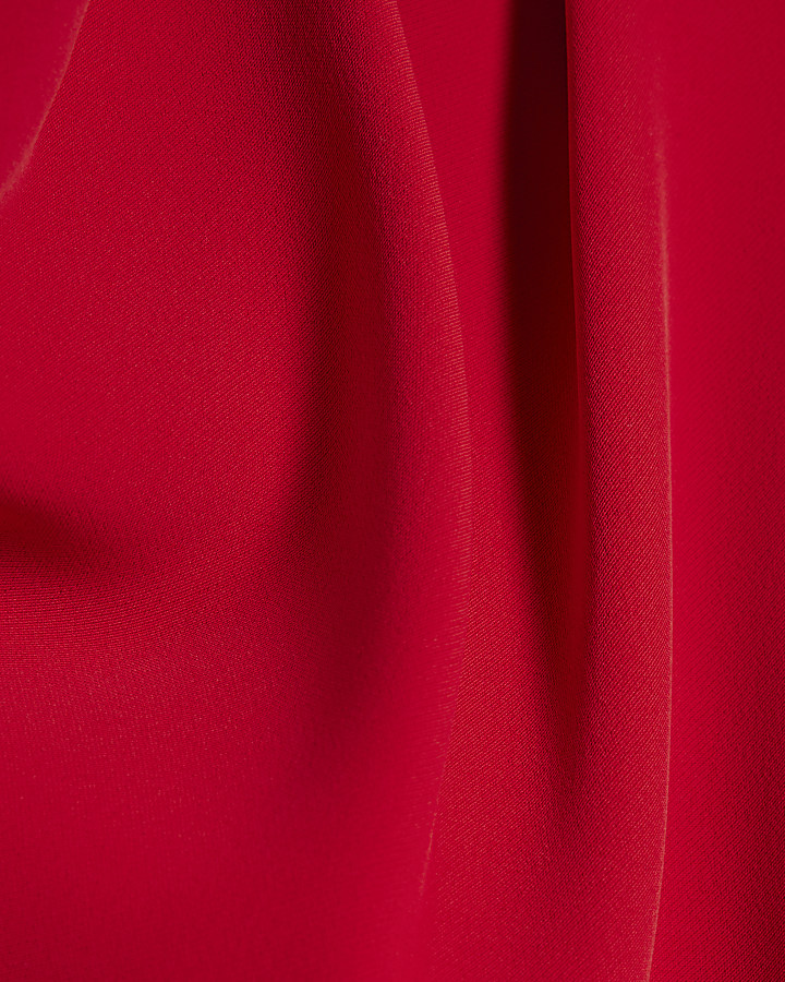Red Crepe Snaffle Detail Mini Dress