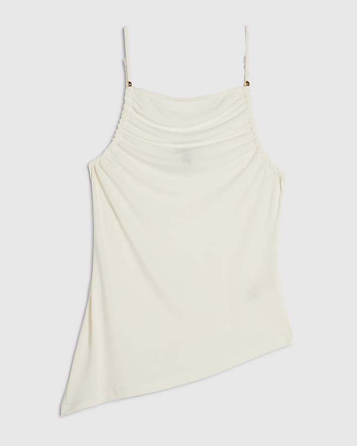 Cream Beaded Strap Cami Top
