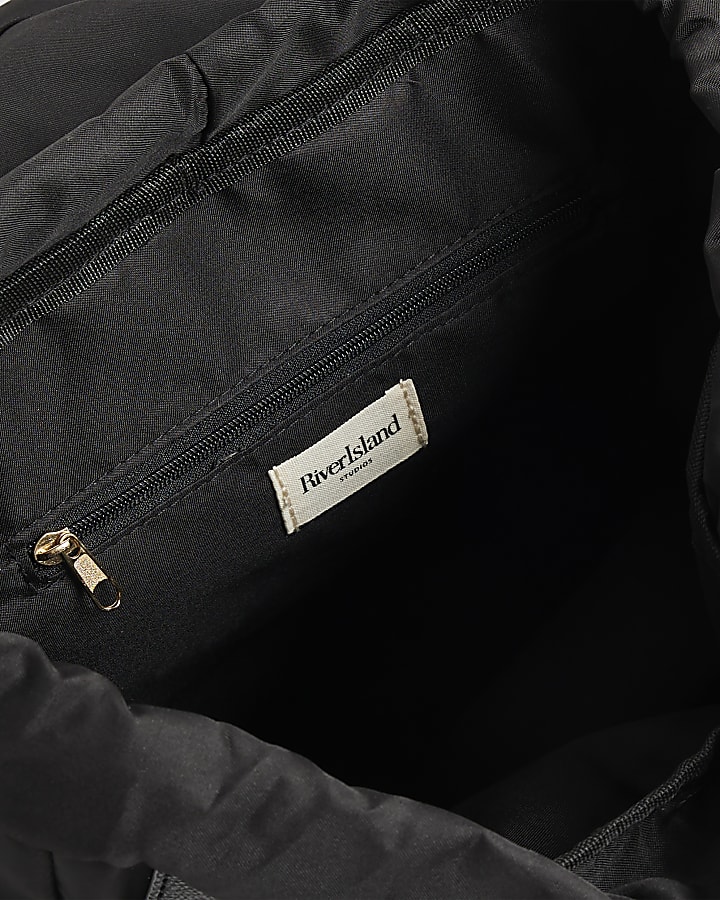Black Soft Pocket Buckle Backpack