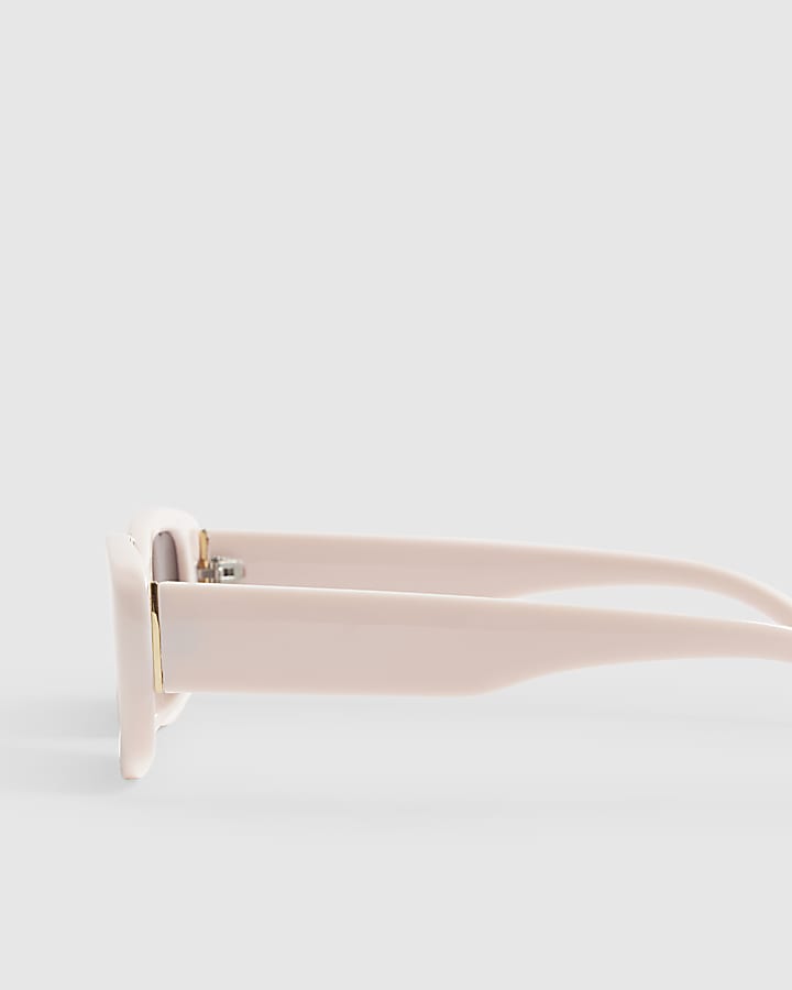 Pink Slim Rectangle Sunglasses
