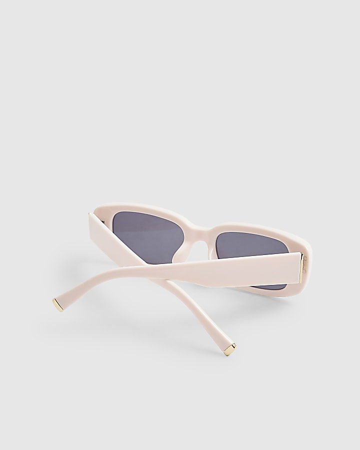 Pink Slim Rectangle Sunglasses