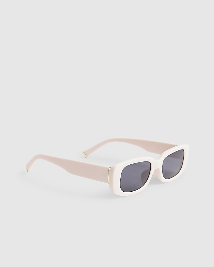 Pink Slim Rectangle Sunglasses