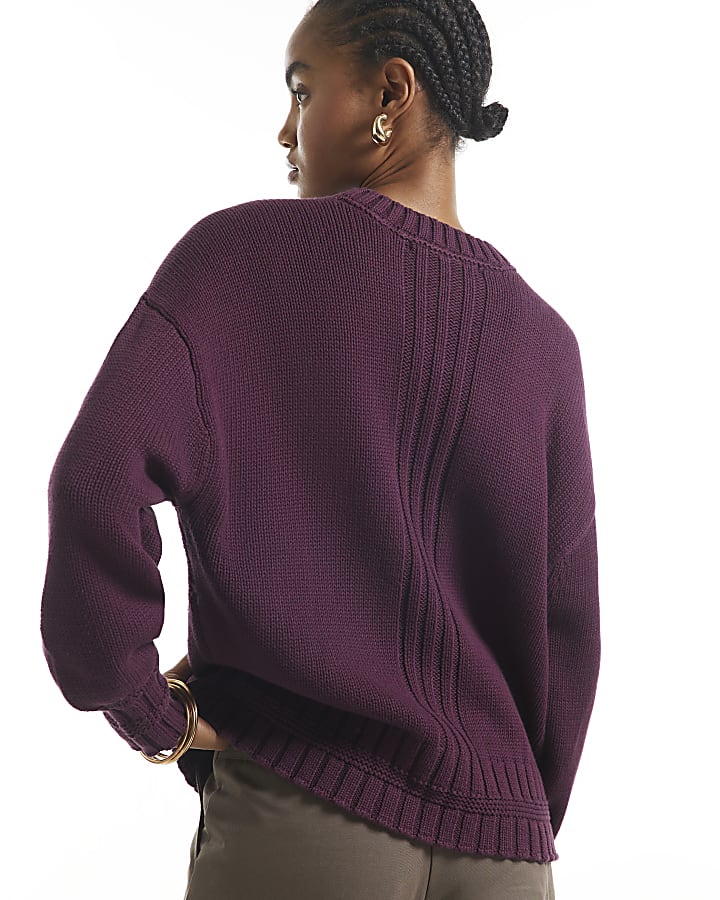 Burgundy Crew Neck Jumper