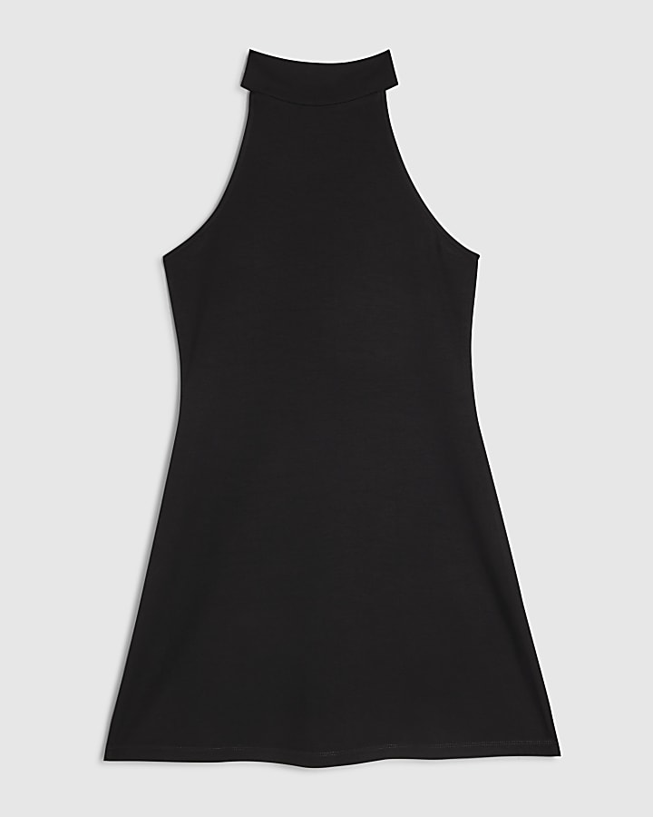 Black Premium Halter Neck Mini Dress