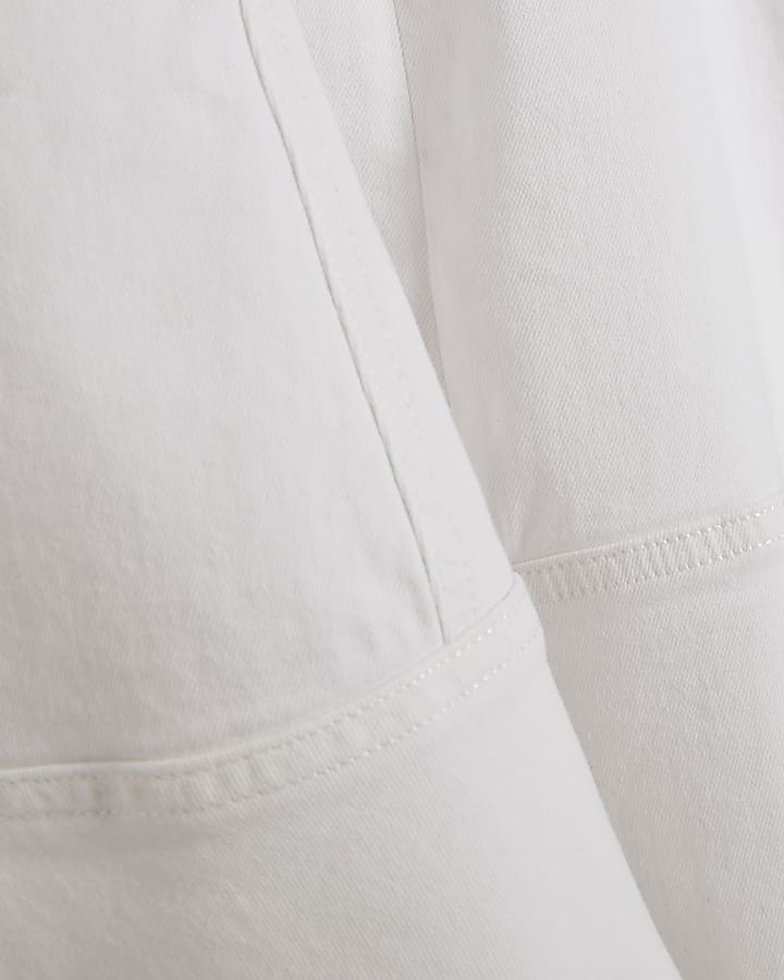 White Denim Sleeveless Mini Dress