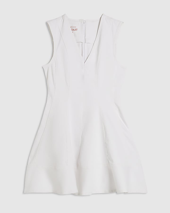 White Denim Sleeveless Mini Dress