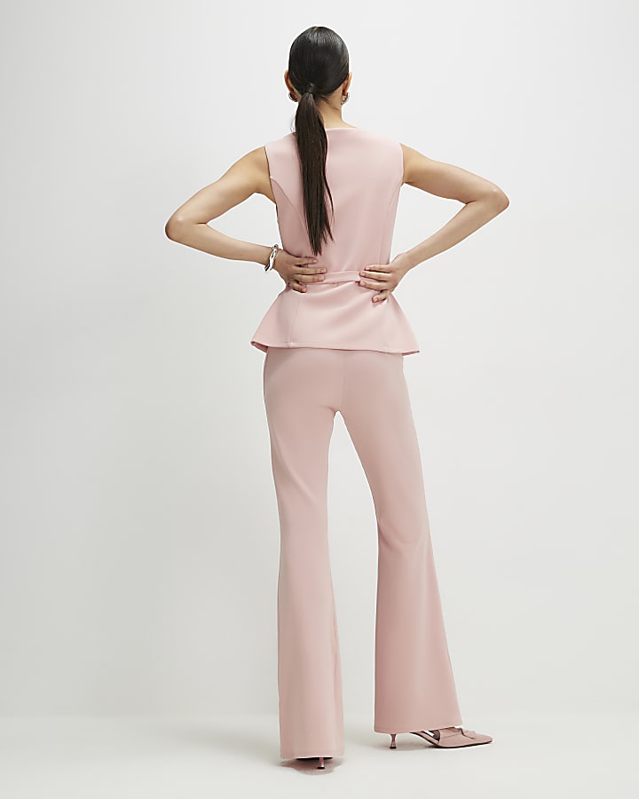 Pink Diamante Button Jumpsuit