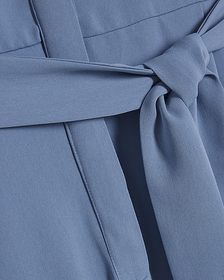 Blue 80s Wide Leg Jumpsuit