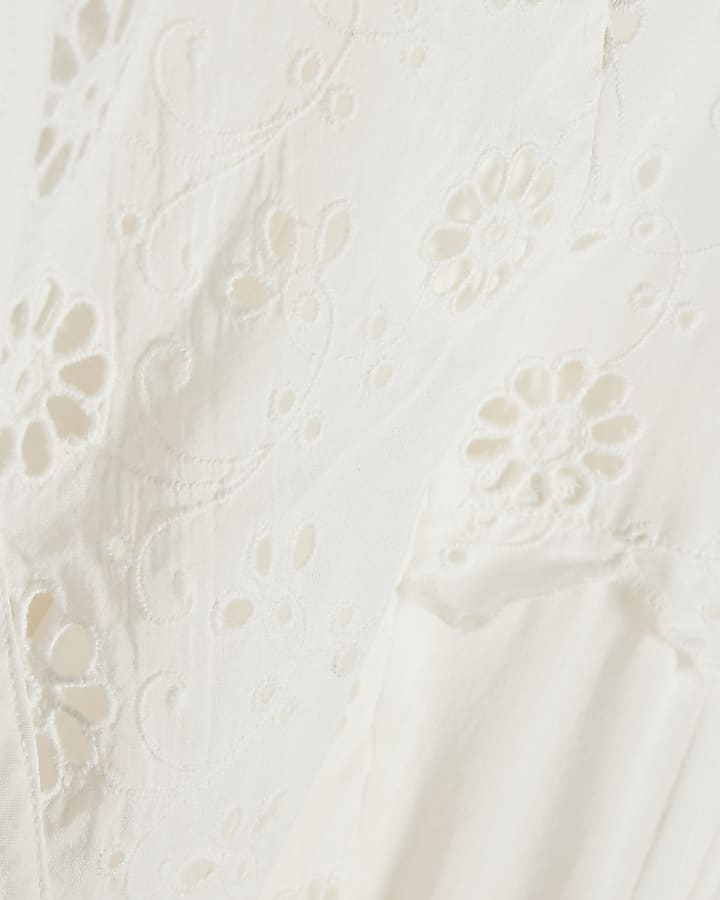 White Cutwork Blouse
