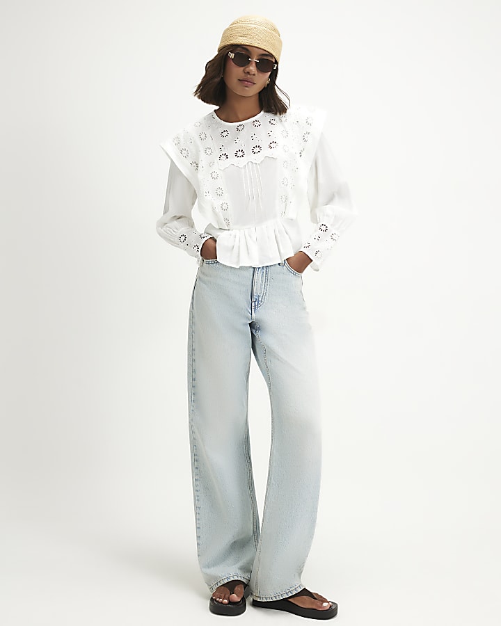 White Cutwork Blouse