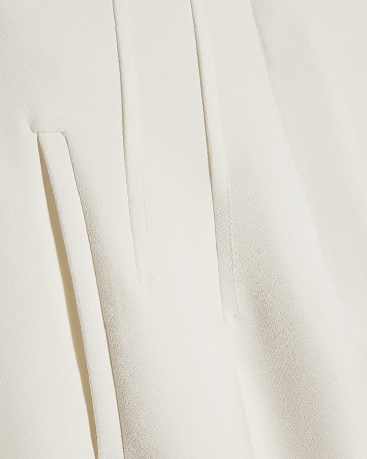 White Tailored Cigarette Trousers