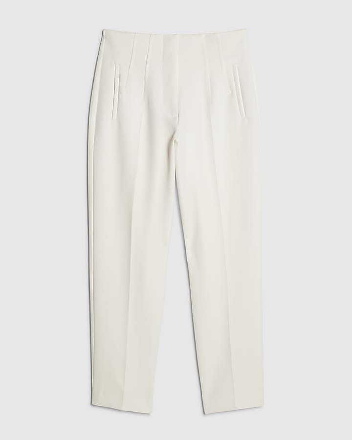 White Tailored Cigarette Trousers