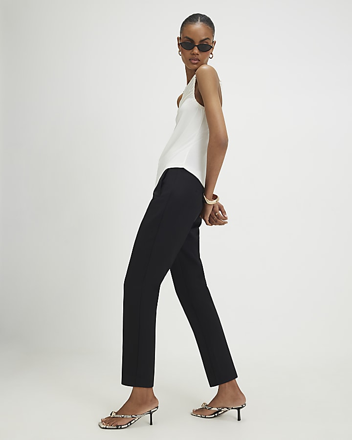 Black Tailored Cigarette Trousers