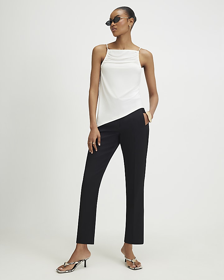 Black Tailored Cigarette Trousers