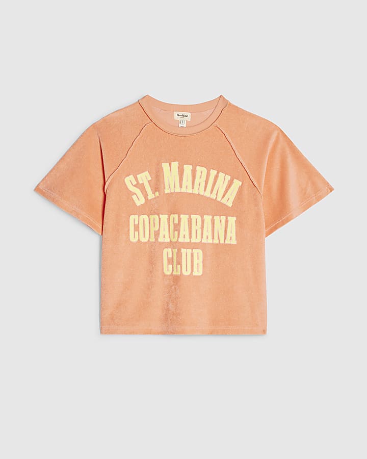 Orange Graphic Towelling T-Shirt
