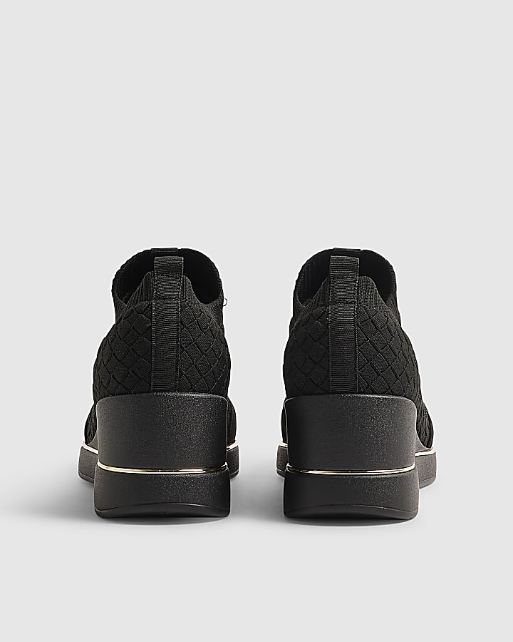 Black Wedge Trainers
