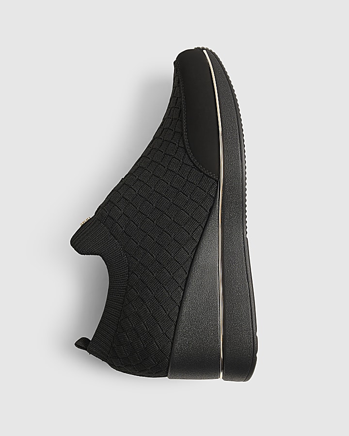 Black Wedge Trainers