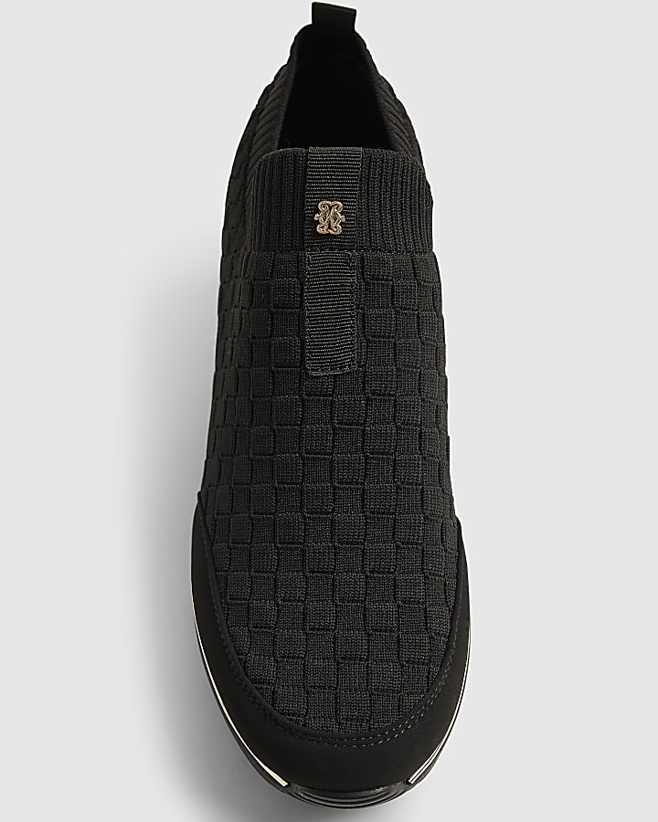 Black Wedge Trainers