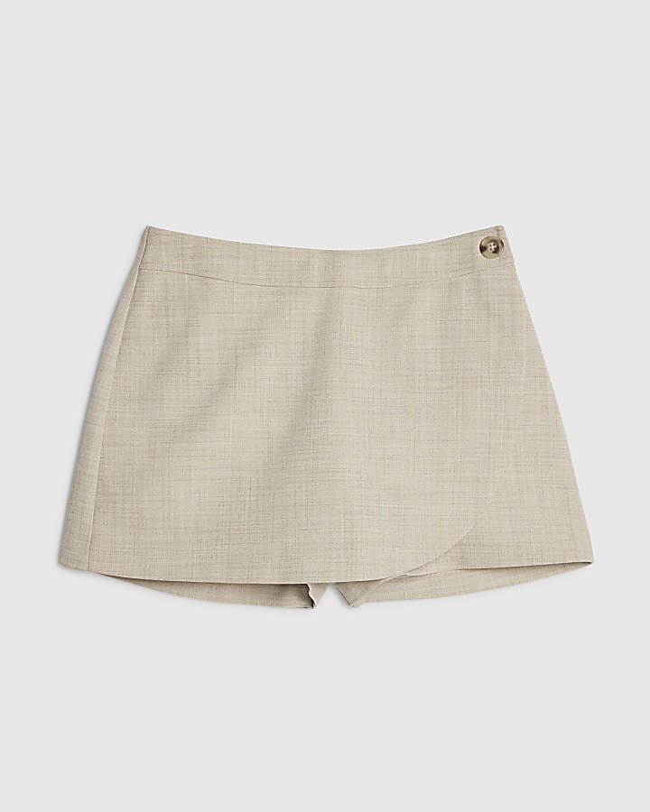 Beige Wrap Skort