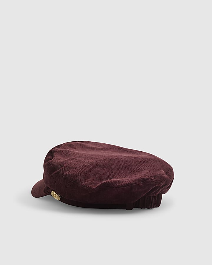 Purple Corduroy Baker Boy Hat