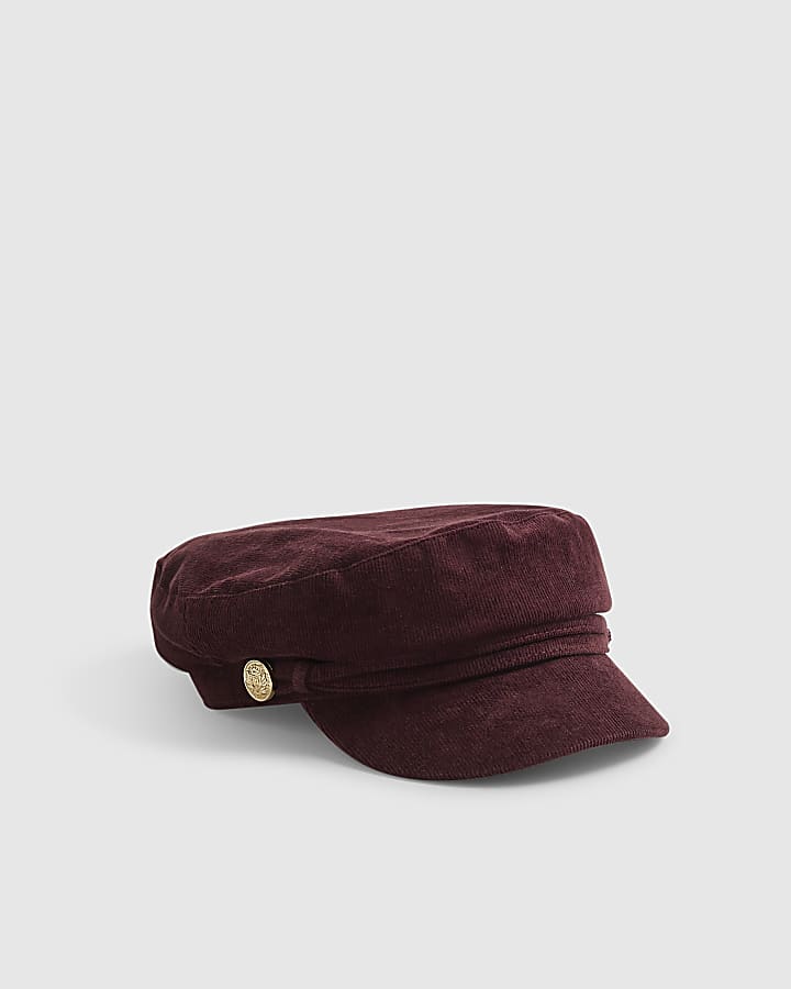 Purple Corduroy Baker Boy Hat