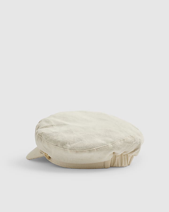 Cream Corduroy Baker Boy Hat