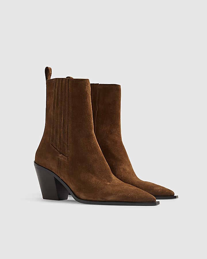 Brown Suede Ankle Boots