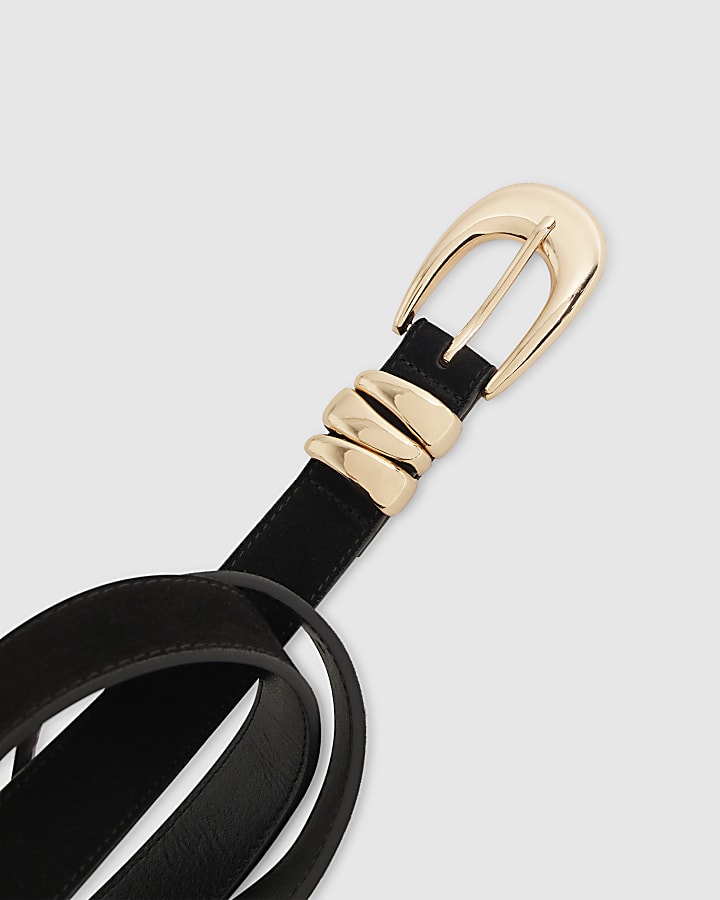 Black Suede Triple Keeper Belt