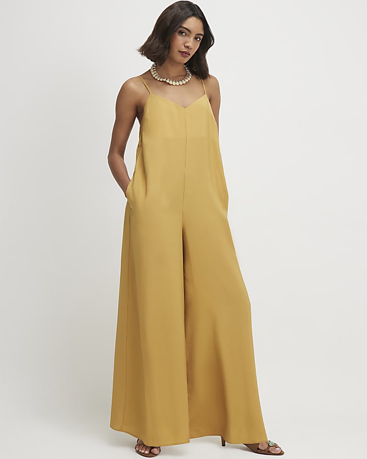Yellow Modal Blend Cami Jumpsuit