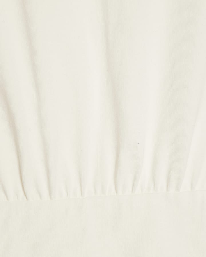 White Short Sleeve Shoulder Pad Bodysuit