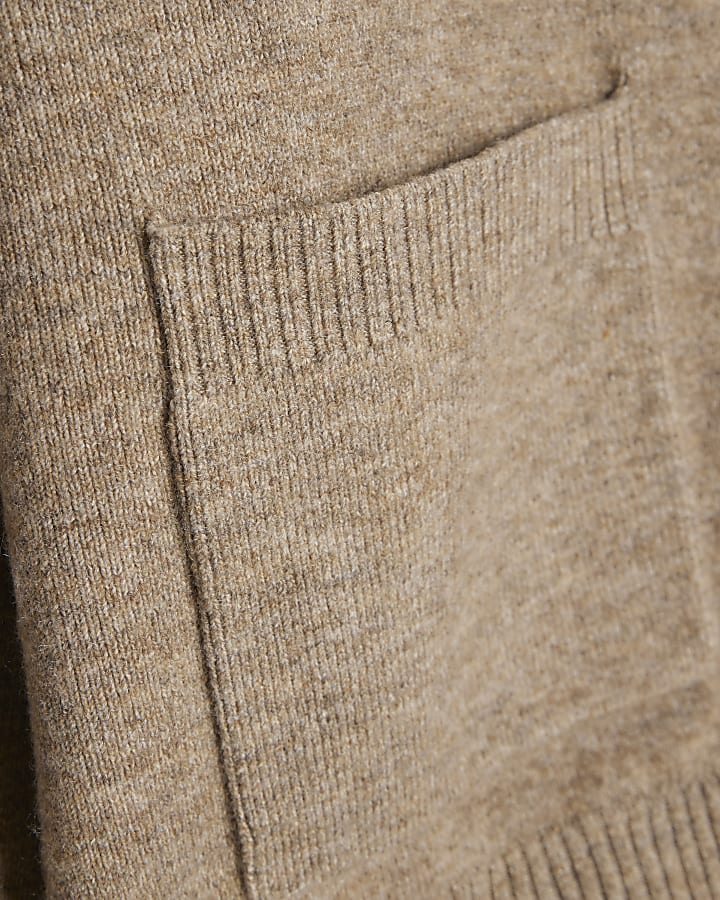 Beige Cotton Double Layer Cardigan