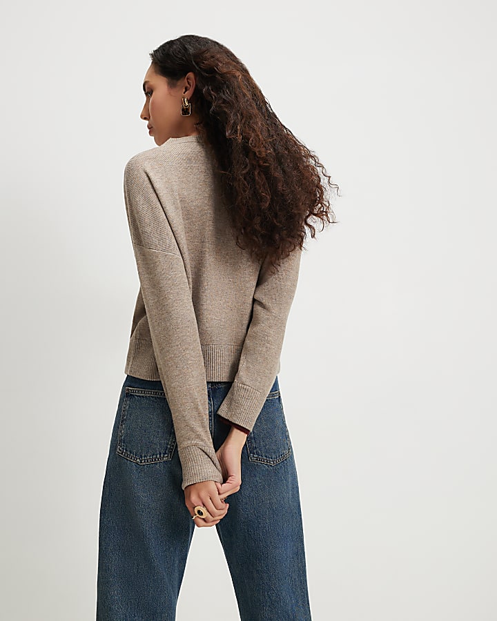 Beige Cotton Double Layer Cardigan