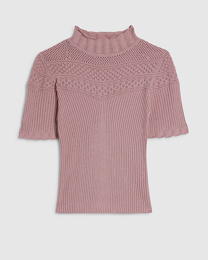 Pink Stitch Knit Top