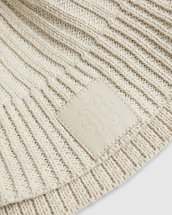 Cream Ribbed Bucket Hat